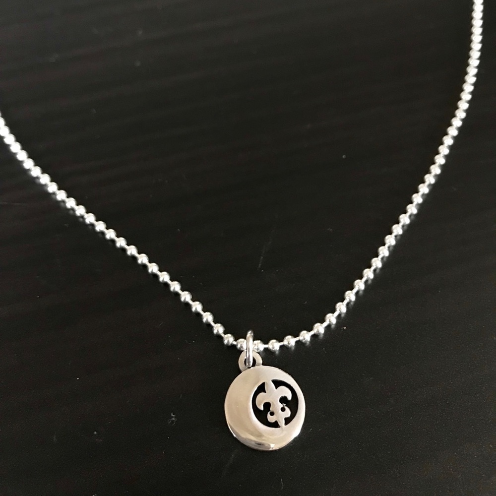 MIGNON FAGET Crescent Fleur De Lis Necklace